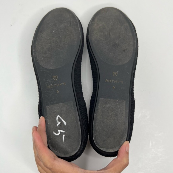 Rothy's The Flat Noir Mesh Textile Bows Black Classic Ballet Size 9 - Picture 8 of 13